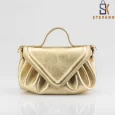 Ladies bag – black, gray or gold, with beautiful design, with triangular lid 3008.