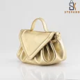 Ladies bag – black, gray or gold, with beautiful design, with triangular lid 3008.