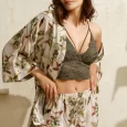 Ladies pajamas with long pants 3 pieces 5705