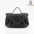 Ladies bag – black, gray or gold, with beautiful design, with triangular lid 3008.